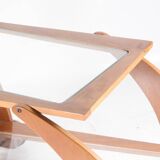 Wooden and glass serving trolley