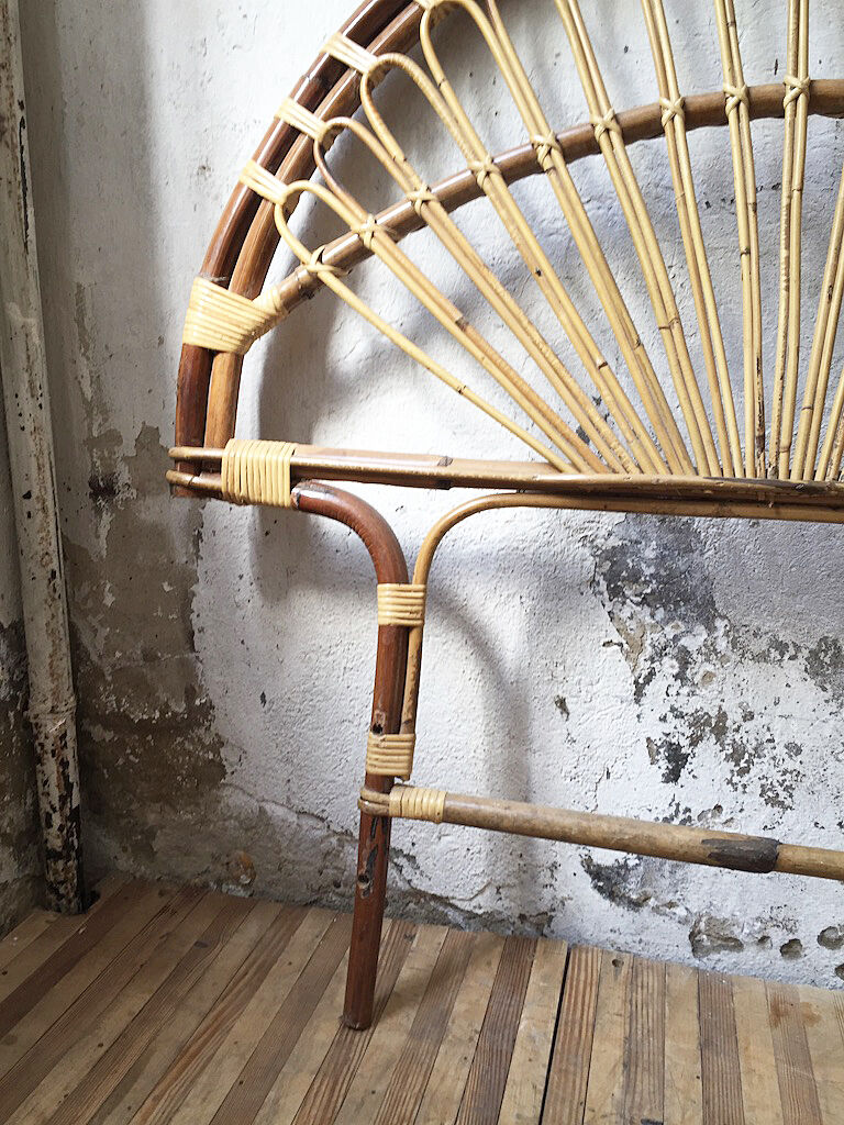 Vintage rattan headboard 1 place