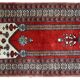 Tapis de prière vintage fait main Lahore pakistanais 62cm x 92cm (1970s)
