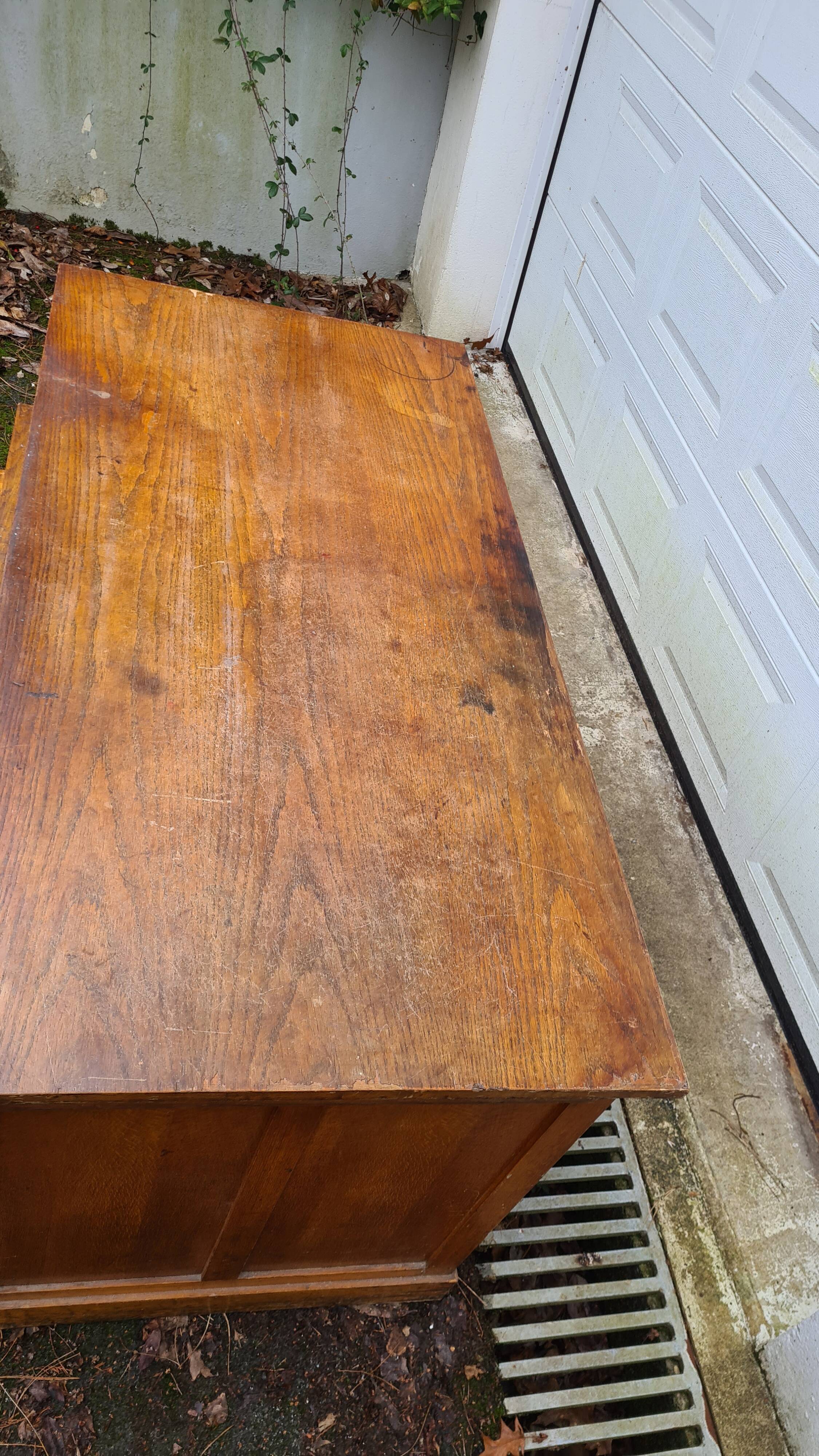 Old solid wood desk