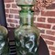 Bubble glass carafe, green bumpy
