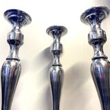 Set of Candle Holders Candelabra Torch Candle Holders Polished Brushed Aluminium