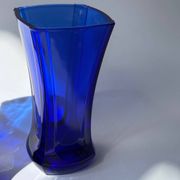 Vases en verre bleu cobalt vintage