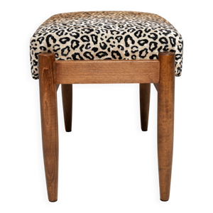 Tabouret vintage en velours - 1960