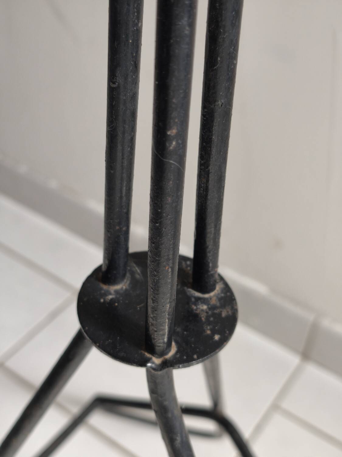 Vintage metal and wood coat rack