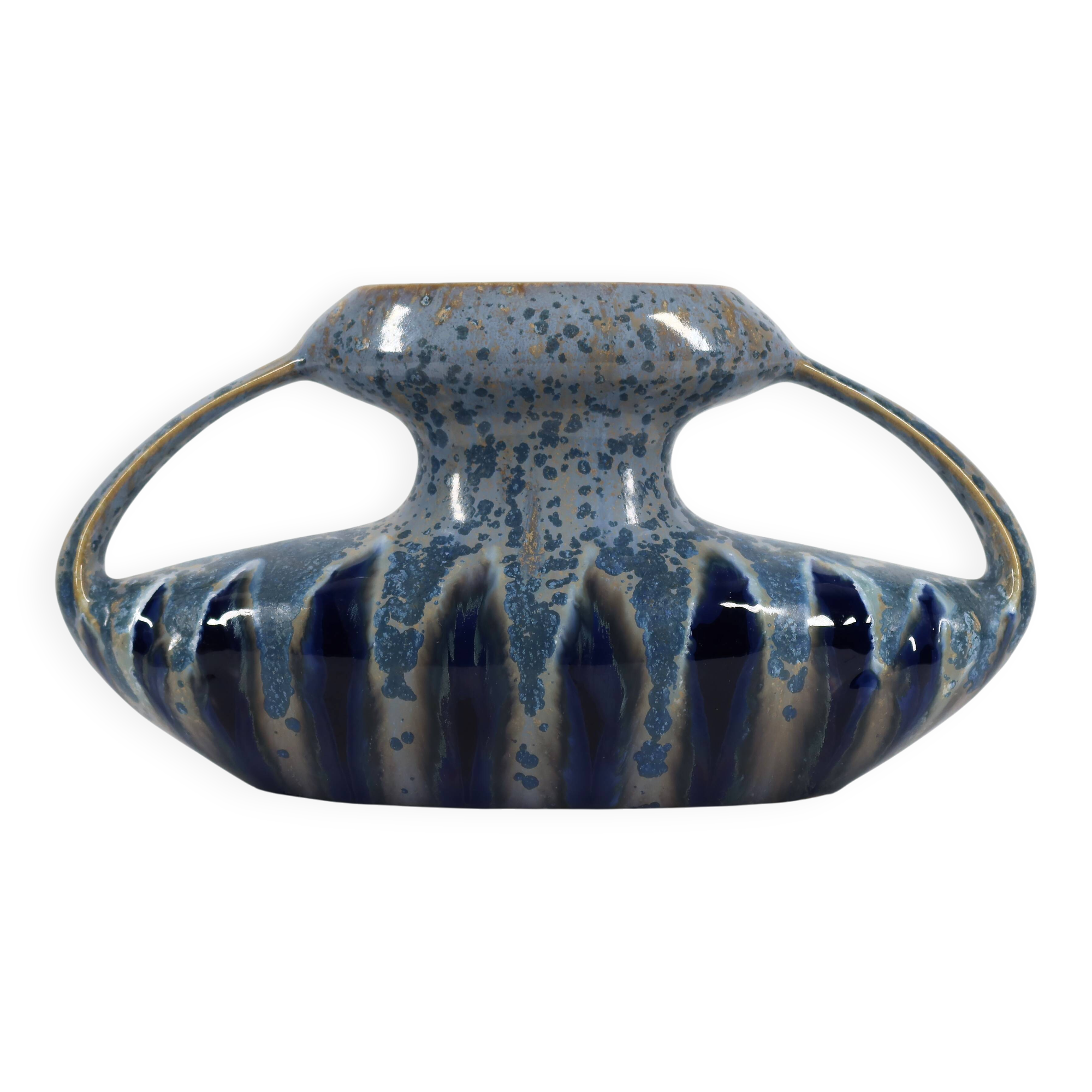 Vintage stoneware vase with handles, Gustave De Bruyn for Fives-Lille, 193