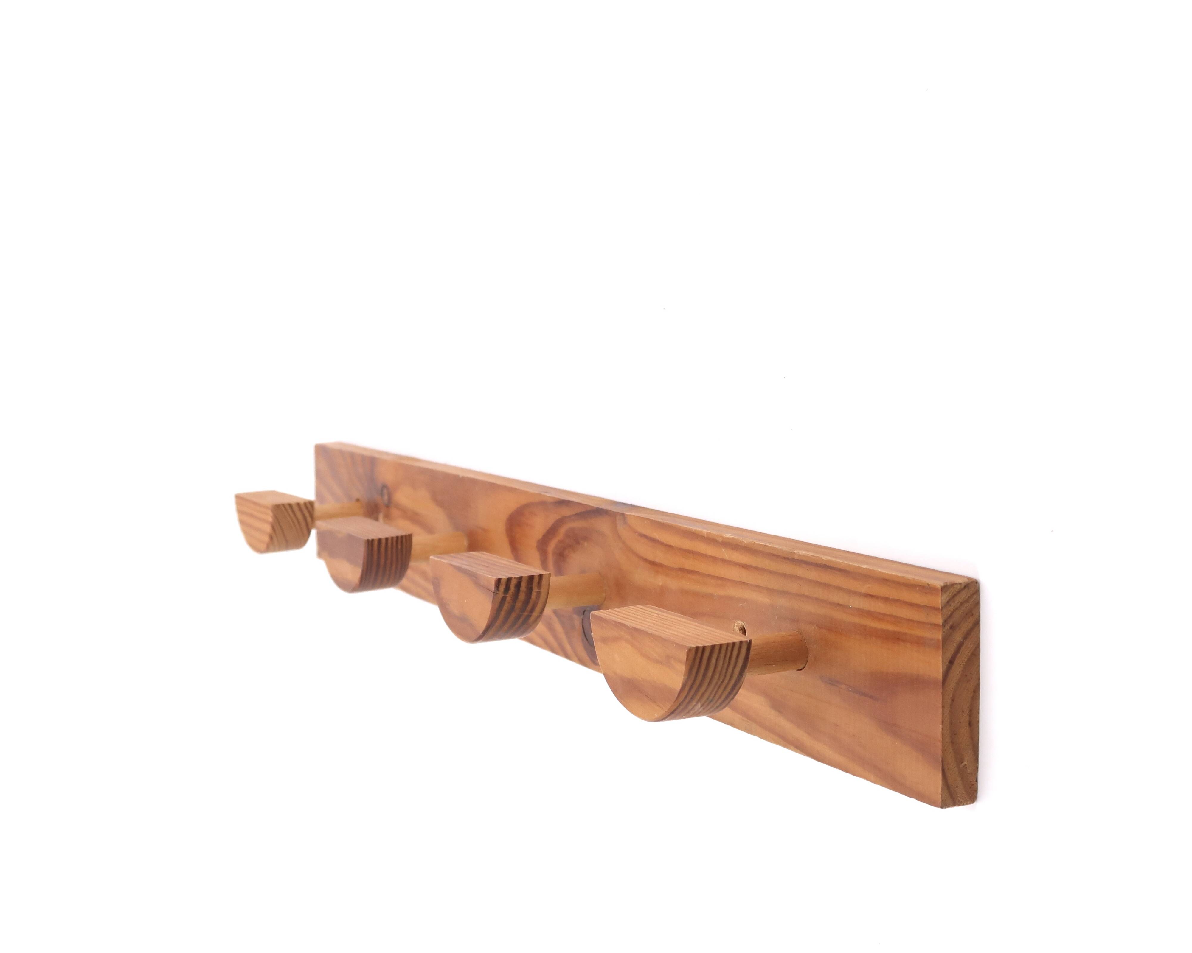 Portemanteau en bois blond, années 70