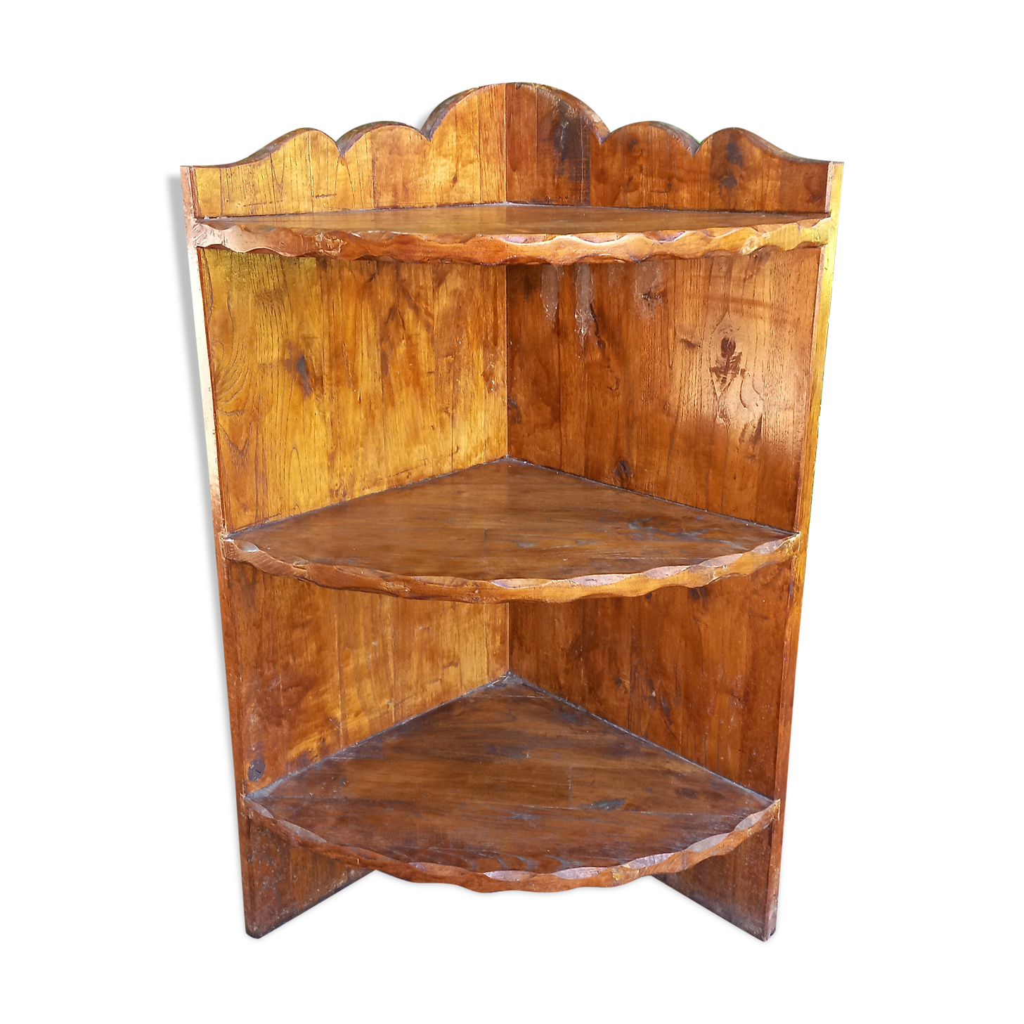 Brutalist oak corner unit from the 1960s.