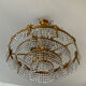 Lustre en bronze et cascade de pampilles en cristal