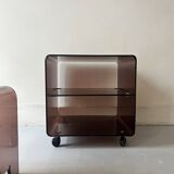 side table / bedside table in smoked plexiglass, Dumas for Roche Bobois 1970