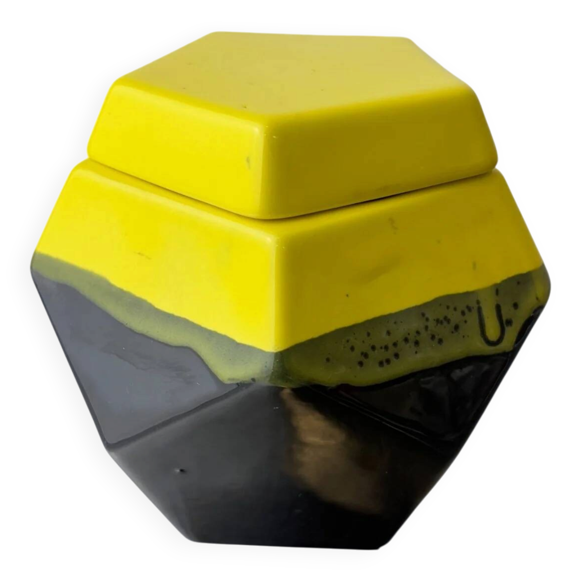 German 1970s geometric cigarette box in ceramic