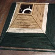 Abat-jour carré en fil de jute bistre beige et vert