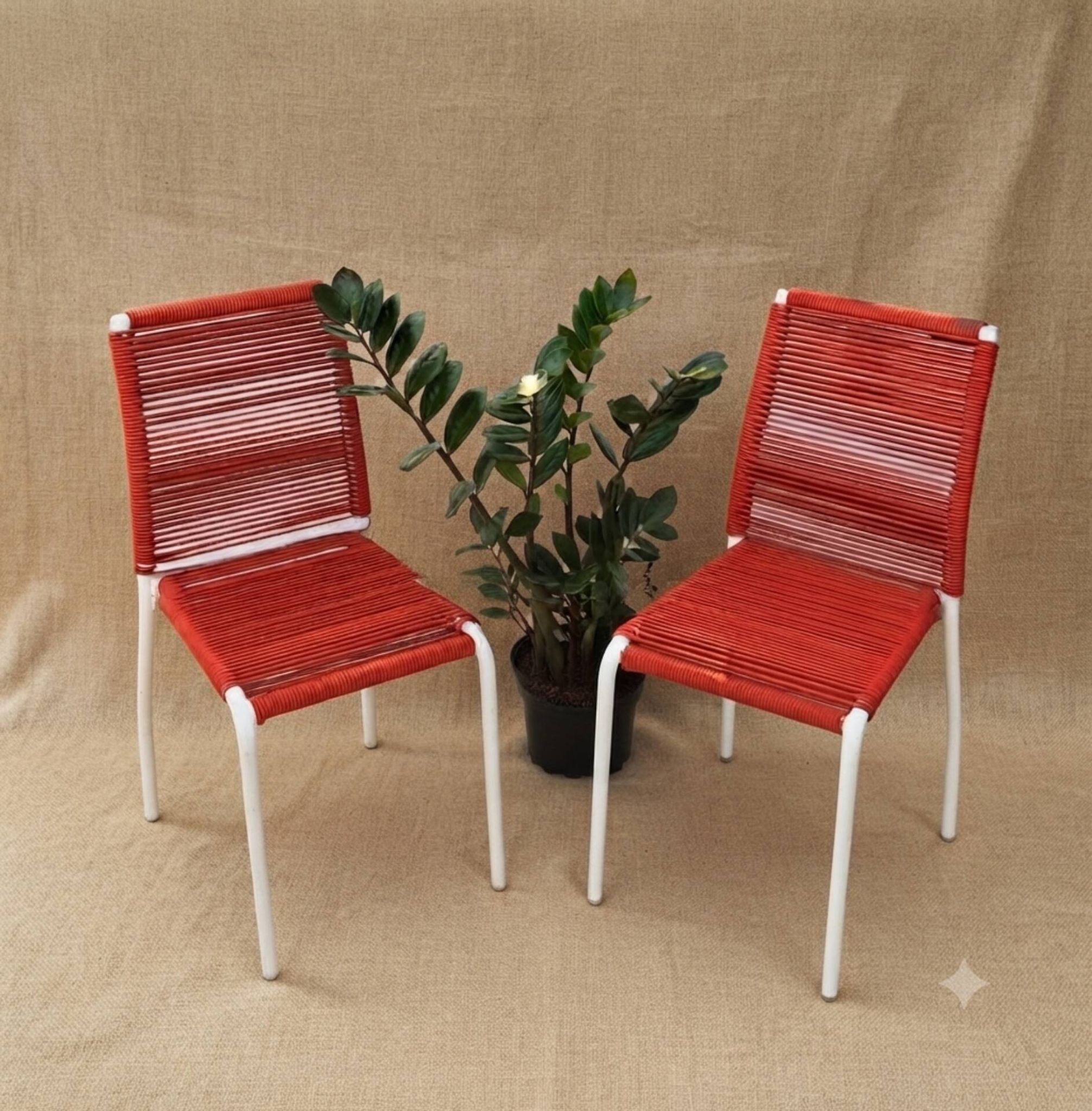2 chaises enfant scoubidou - années 50