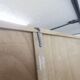 1950 wardrobe with compass legs, sliding doors, and a new top.