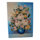Still life painting bouquet of flowers vintage painted canvas classic decoration bohemian countryside