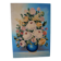 Still life painting bouquet of flowers vintage painted canvas classic decoration bohemian countryside