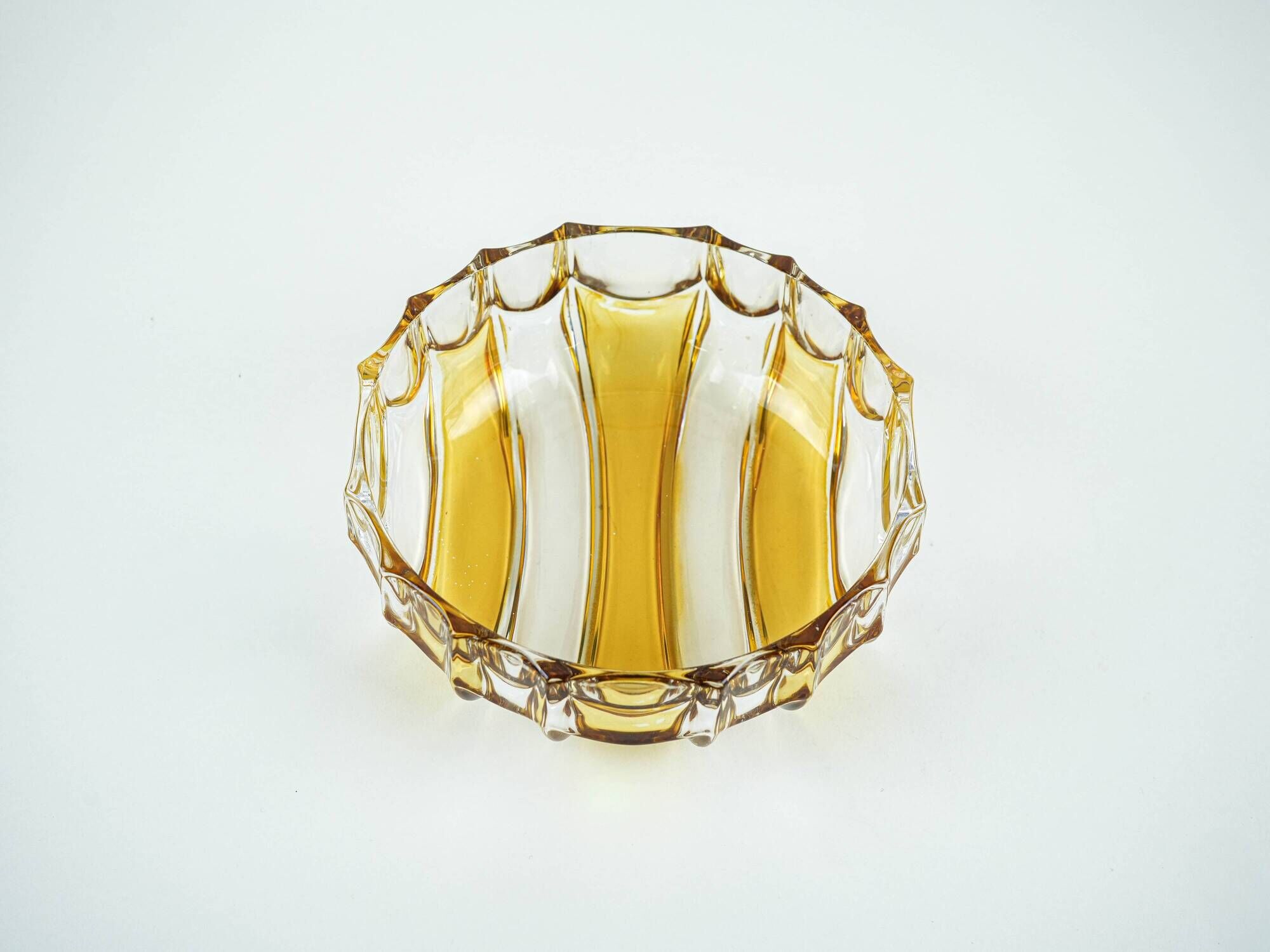 Pressed glass platter by Walther-Glas, geometric pattern, Germany, 1970s