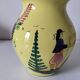 Quimper Henriot Vase – Rare mixed decoration (D.301 + monochrome) on a yellow background