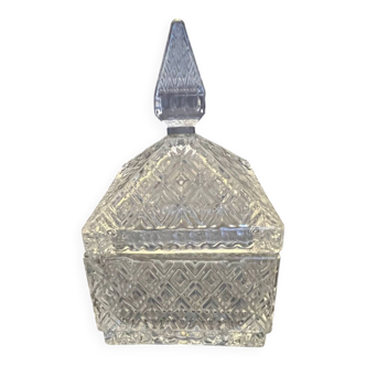 Cut glass sugar bowl