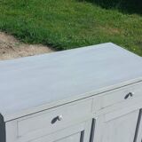 Parisian sideboard in oak and walnut 2 doors 2 drawers from the 20s