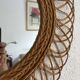Vintage 1960 sun flower rattan wicker mirror - 68 x 58 cm