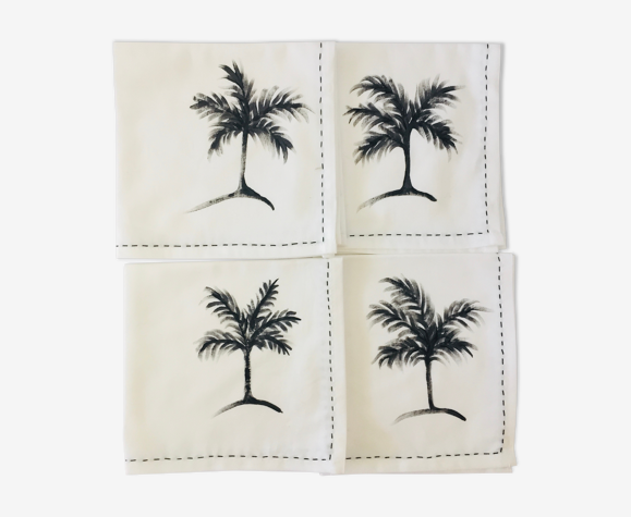 Hand-painted napkins palm tree