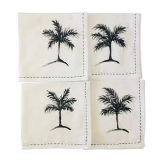 Hand-painted napkins palm tree