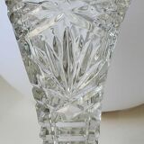 Pair of Czech Boho Art Deco vase, Bohemian crystal. Design and refined