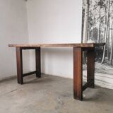 Workbench, brutalist console, solid wood