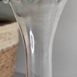 Crackle glass tulip vase