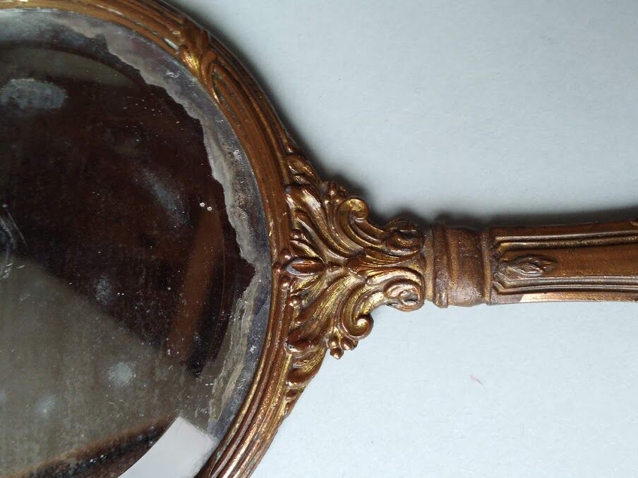 Mirror opposite hand late nineteenth 12x26cm