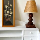 Vintage mountain edelweiss flower herbarium frame