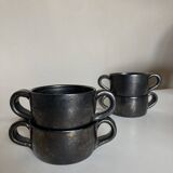 Set de 4 bols à anses Robert Picault Vallauris 1960