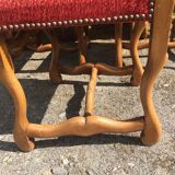 Vintage Louis XIII style chairs sheep bones in beech and velvet.