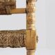Ensemble de 2 fauteuils brutalistes espagnols en bois sculpté et tressé en jonc -