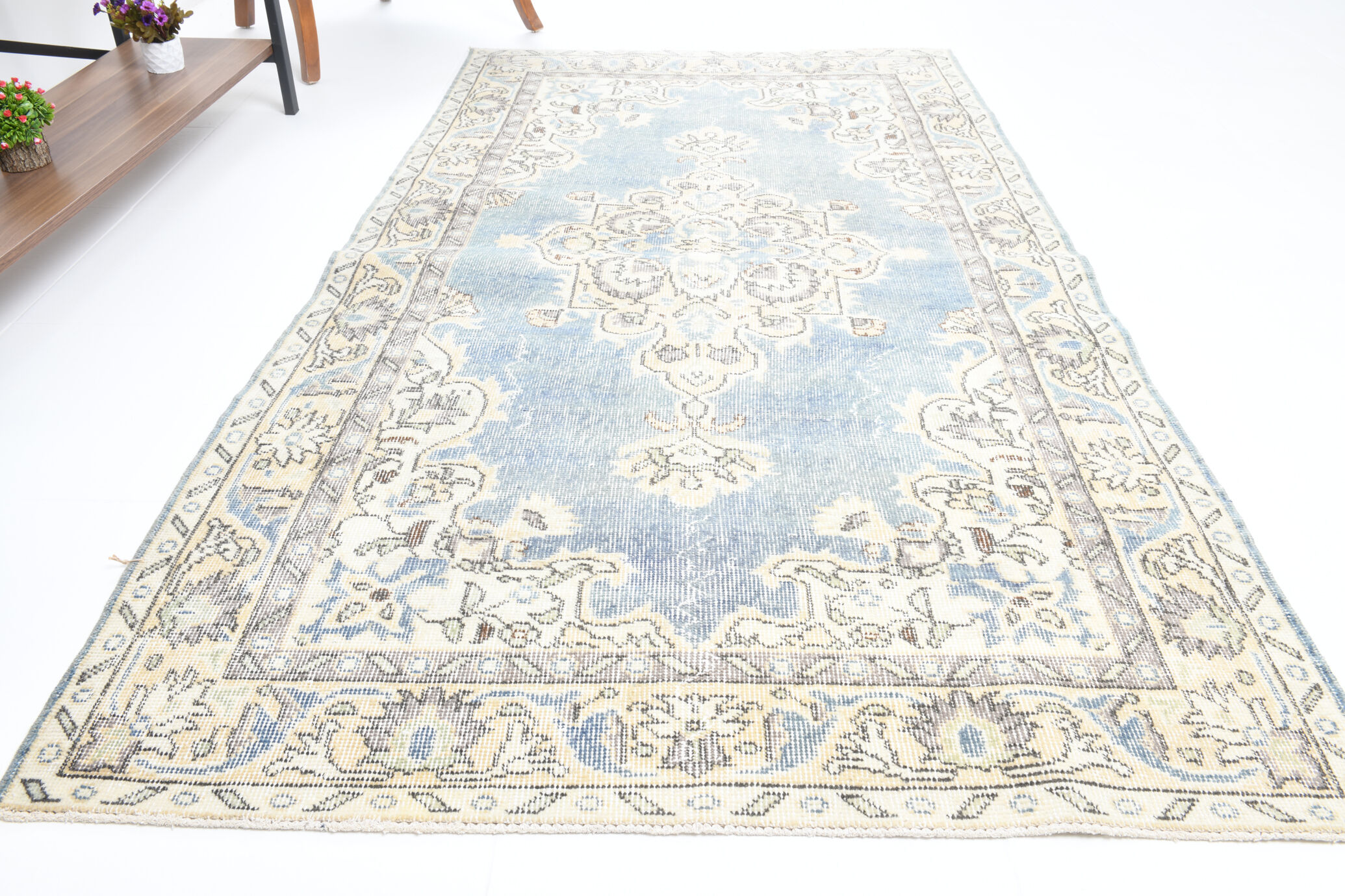 Classic soft blue carpets 216x117cm