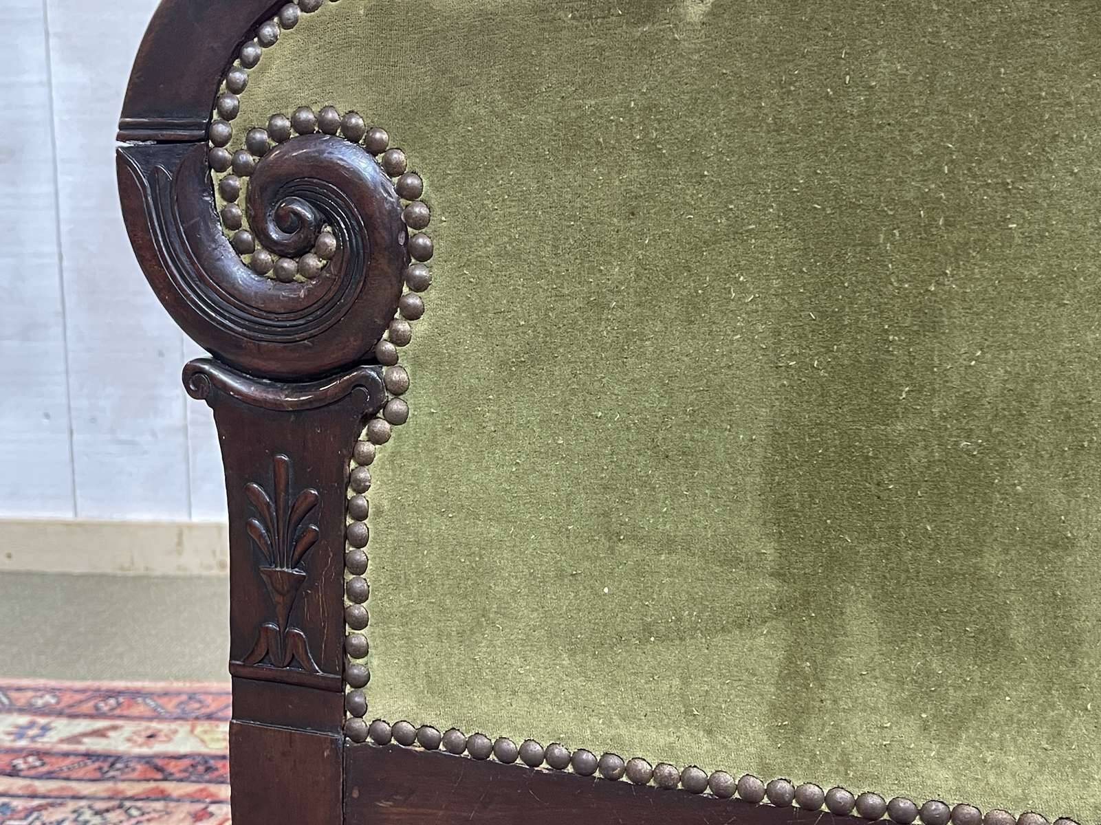 19th-century bergère in mahogany