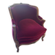 Bergère Gondole armchair in Louis XV style – Bordeaux / Red Velvet