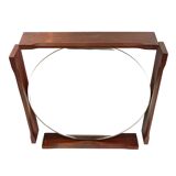Mid-century teak table / wall mirror / vanity, Italy 1960s