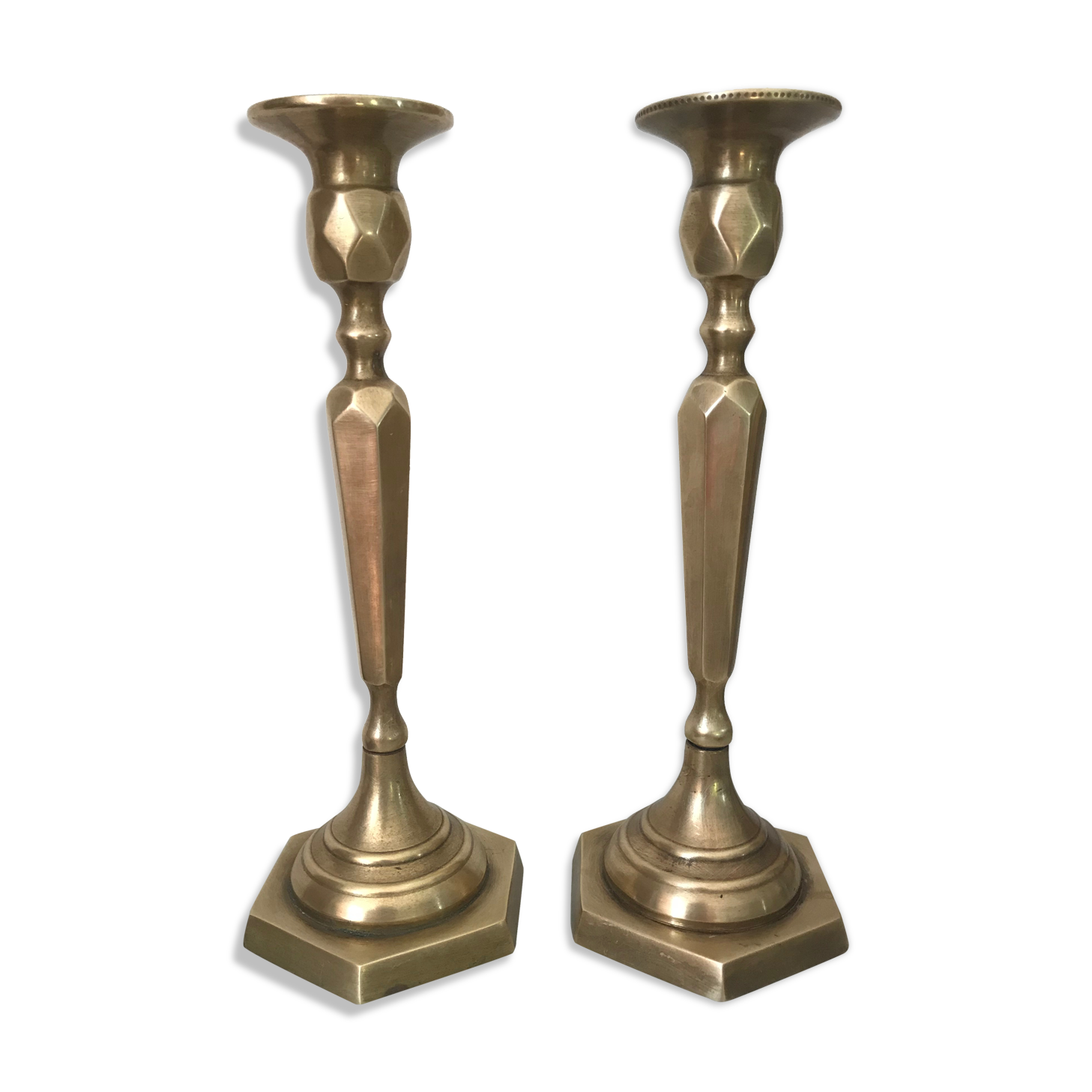 Pair of brass candlesticks