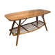 Rattan coffee table and solid wood tray