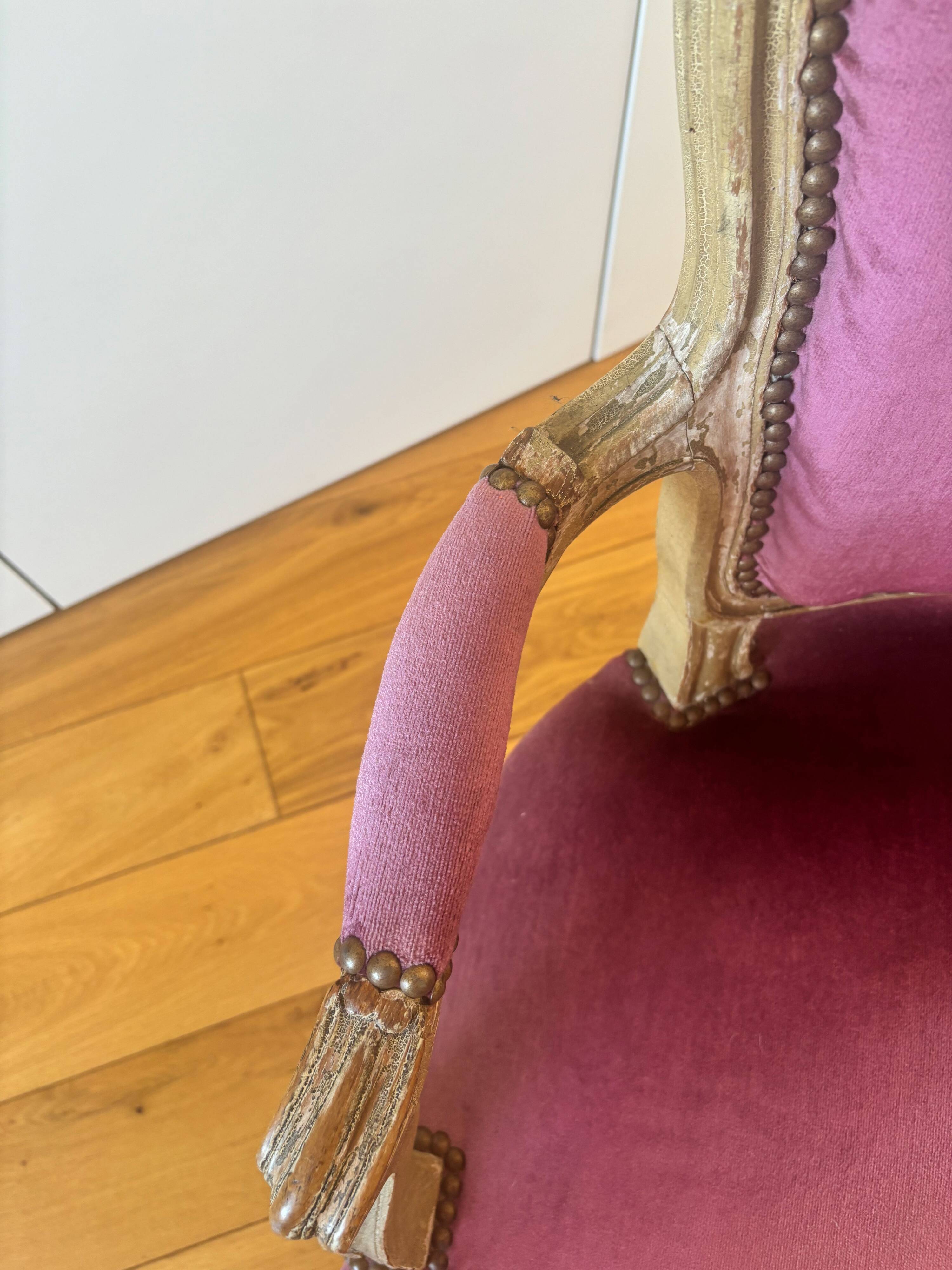 Pair of Louis XV style cabriolet armchairs