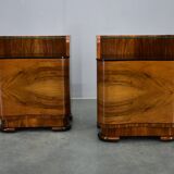 1940s pair of Art Deco bedside tables, Czechoslovakia