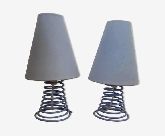 Paire de lampes ressort vintage