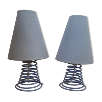 Pair of vintage spring lamps