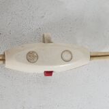 Mid-century sixties table lamp with opaline glass shade, France