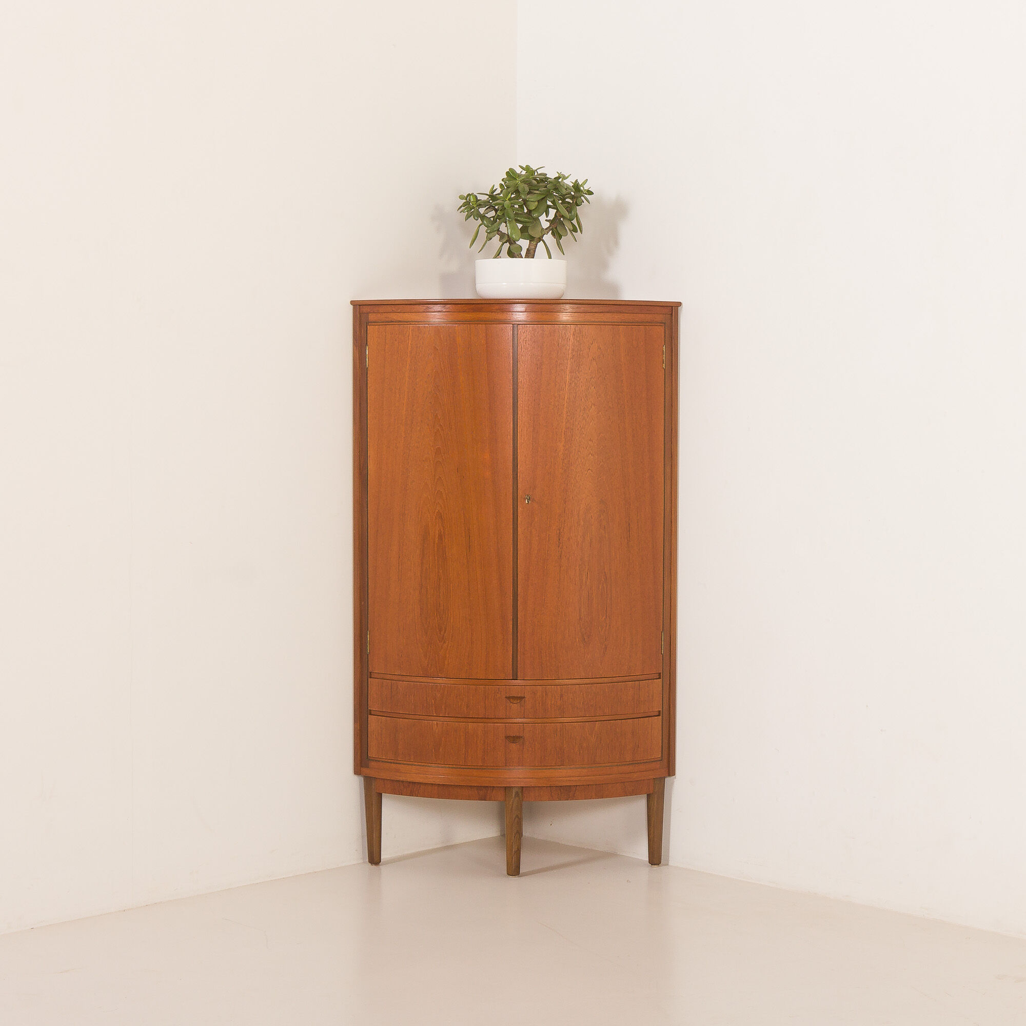 Agner Christoffersen mid-century modern corner cabinet in teak, Denmark, 1950s