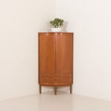 Agner Christoffersen mid-century modern corner cabinet in teak, Denmark, 1950s