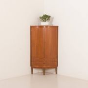 Agner Christoffersen mid-century modern corner cabinet in teak, Denmark, 1950s