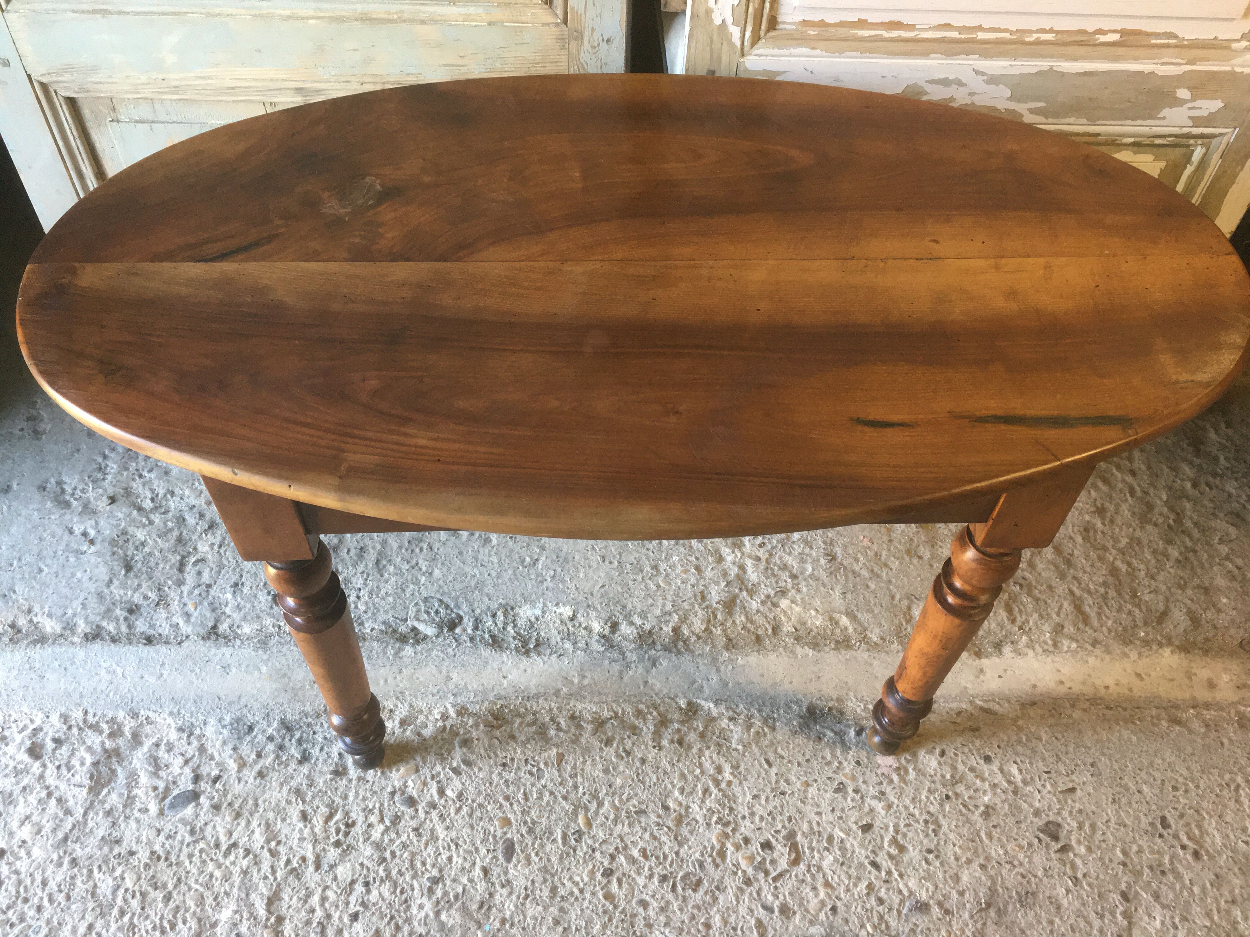 Oval walnut table